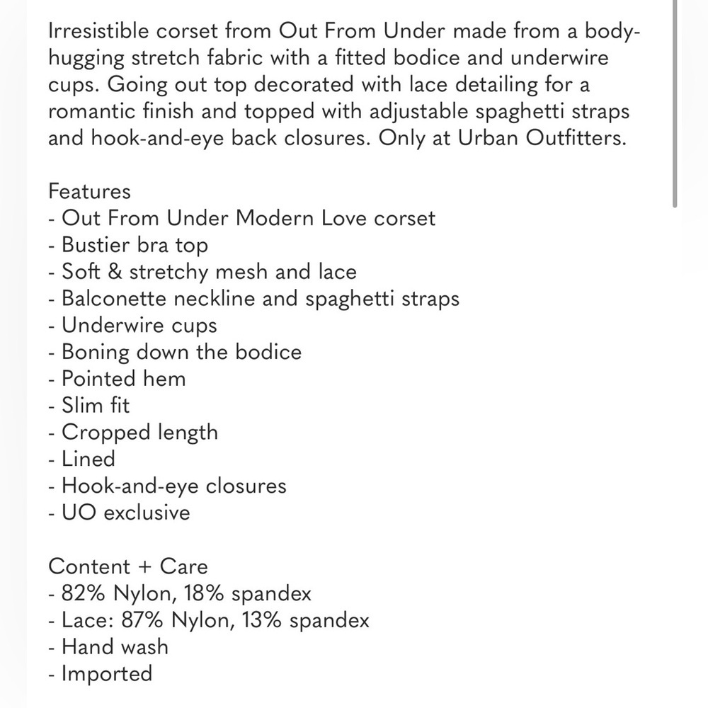 Urban Outfitters Out From Under Modern Love Blue Corset Top , Small - Picture 5 of 10